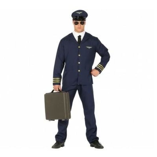 Déguisement pilote homme - FIESTAS GUIRCA - Métier air - Polyester - Bleu
