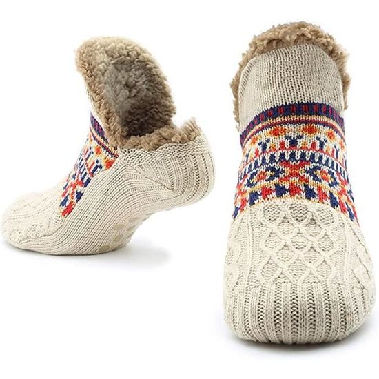 Chaussettes Antidérapantes Chaussettes Pilou Pilou Femmes ANTSANG - Chaudes Et Antidérapantes Pour L'hiver, Taille 37-43 Chaussette Pilou