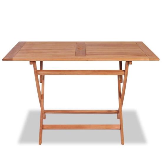 Table pliable de jardin - SLIKTAA - Rectangulaire - Bois de teck - 120x70x75 cm - Marron