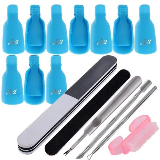 Capuchon Ongle 10 , Dissolvant Vernis À Ongles Tool, avec 6pcs Outils de Manucure Soins des
