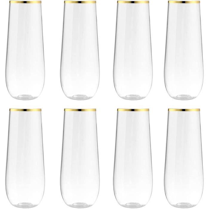 Flûte à champagne réutilisable sans pied 270 ml Pour la maisonles