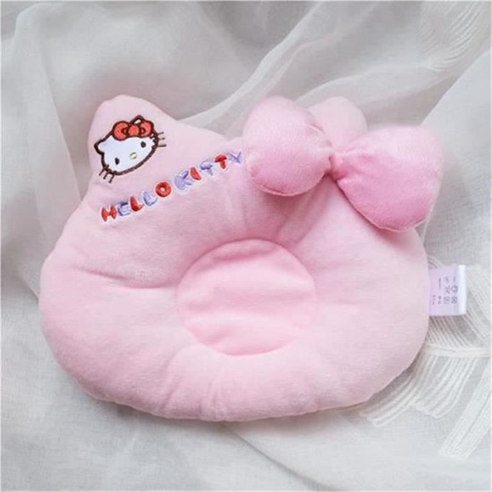 Oreiller Coussin Mignon pour Bébé Sommeil Anti Tête Plate oreiller stéréotypes -HELLO KITTY--Rose
