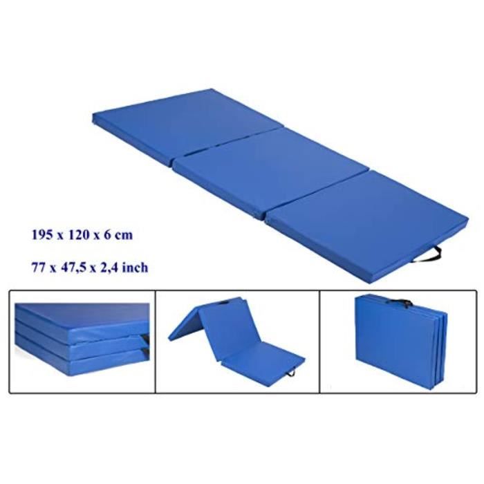 Housse Materiel PBCV9 tapis de sol souple, tapis de gymnastique pliable, tapis de sport, tapis de gymnastique pliants, 195 cm x 12 c