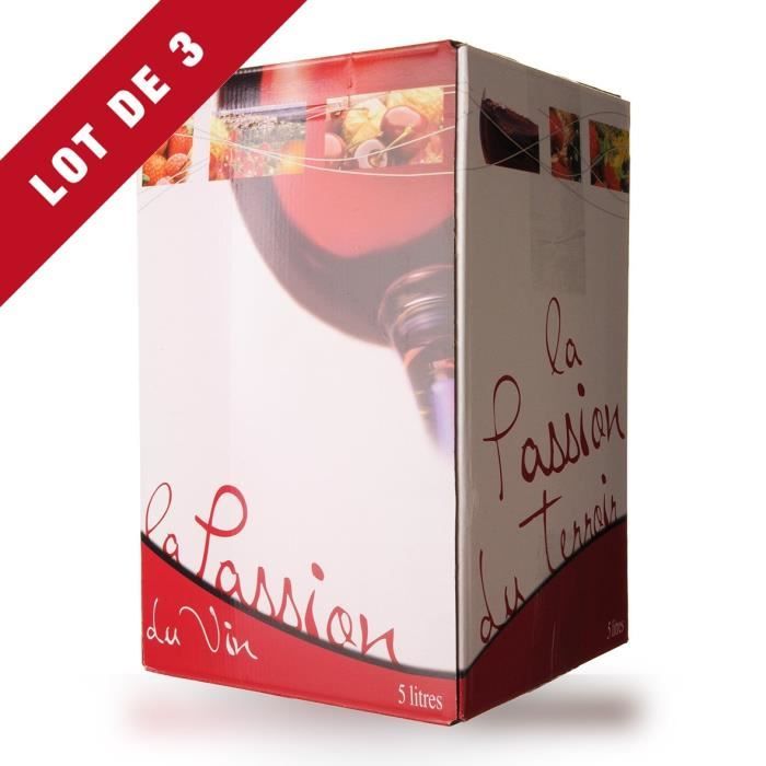 Lot de 3 - Bag-In-Box 5L Domaine de Lescure Rouge IGP Comté Tolosan - 3x500cl - Vin Rosé
