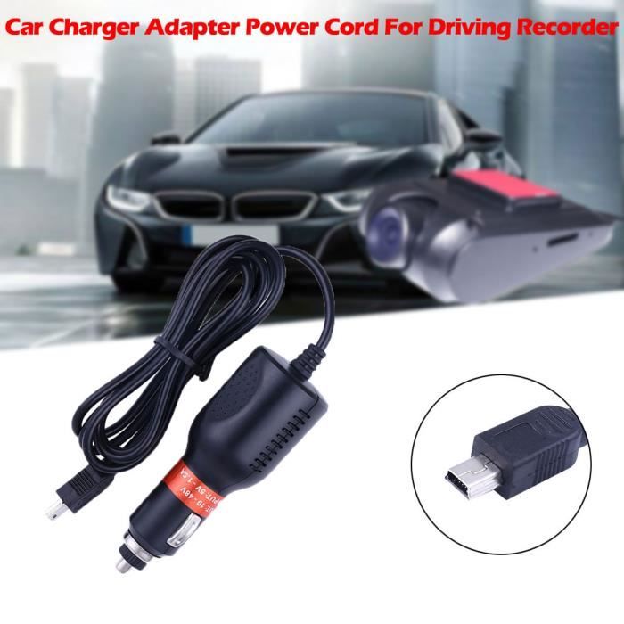 Adaptateur de chargeur de voiture USB Dash Cam DC Cordon d'alimentation pour enregistreur de conduite GPS rapide