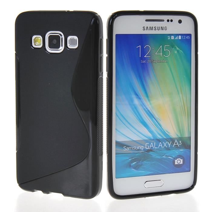 MOONCASE S-Line Gel TPU Silicone Housse Coque Etui Case Cover pour Samsung Galaxy A3 Noir