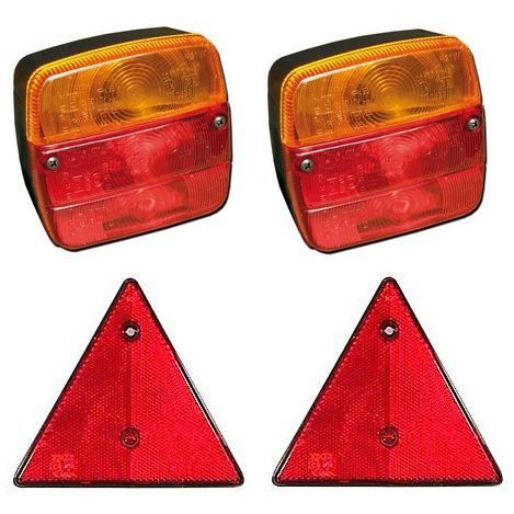 Lot de 2 feux de remorques + 2 triangles remorque
