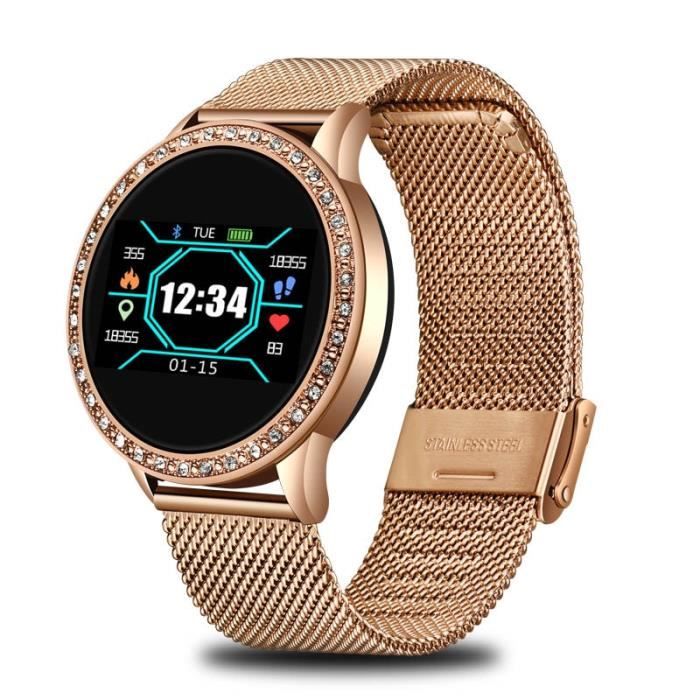 LIGE dames montre intelligente femmes pression artérielle moniteur de fréquence cardiaque Fitness tracker Sport br - Golden - WL4731