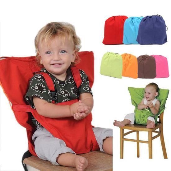 Portable Pliable Réhausseur Siège de Table Bébé Enfant rouge, pour bébé voyage pliable harnais de sécurité de haute chaise QUKJ5896
