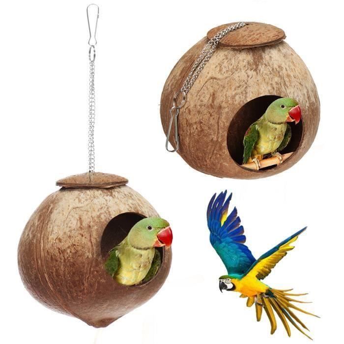 Naturelle l'oiseau coco nid - Perroquet-budgerigar coque cages - Animal accrochant la maison - Petit Hamster maison - animaux Jouet