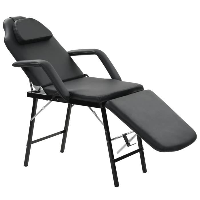 Joli & Mode 8668 - Fauteuil Relaxation pour traitemen Fauteuil de Massage Contemporain - Fauteuil Relax facial Simili-cuir - Noir