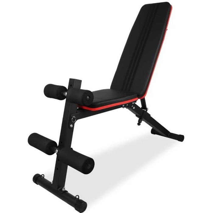 Banc de Musculation - Multifonction Mixte - Noir et Rouge