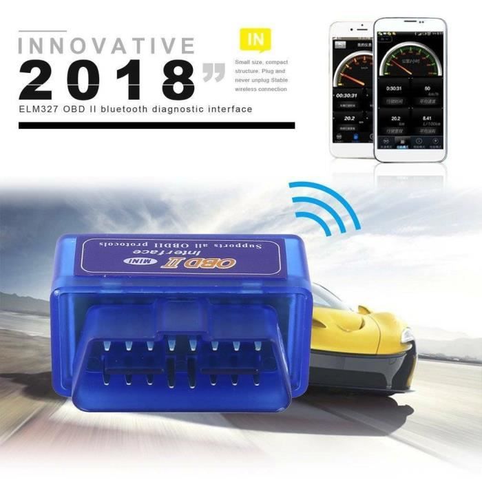 ELM327 Bluetooth OBD2 INTERFACES DE ODB2 DIAGNOSTIC AUTO Tool - BLEU