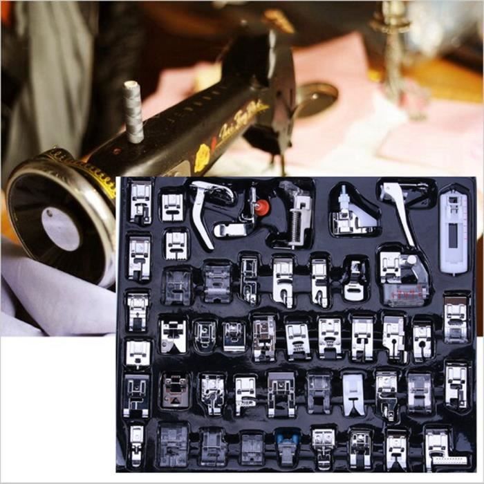 Accessoires Machine à Coudre 48pcs Kit Pied Presseur Machine à coudre Pièces de rechange Accessoires