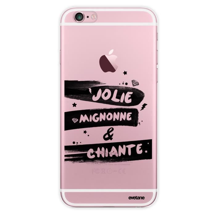 Coque iPhone 6 iPhone 6S rigide transparente Jolie Mignonne et chiante Ecriture Tendance et Design Evetane