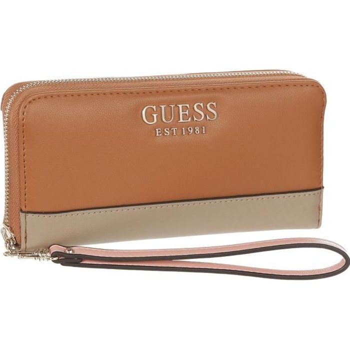 GUESS - porte feuille femme - cognac/beige