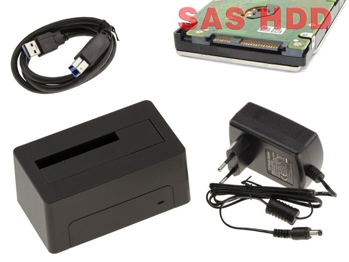 Docking Station pour Disque SAS Liaison USB3.0 5G Alimentation 12V 2A Support 18TB - USB Serial Attached SCSI SAS HDD Dock