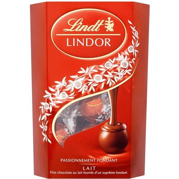LOT DE 5 - LINDT : Lindor - Bouchées de chocolat au lait 200 g