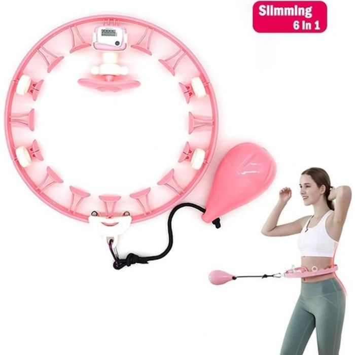 Cerceau de fitness pour adulte - Réglable - Large - Avec picots de massage et pièces amovibles pour Mince taille, massage musculair