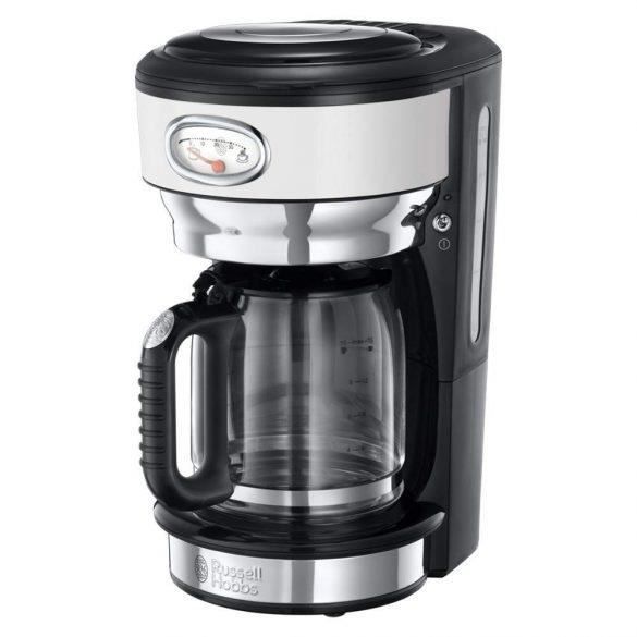 Russell Hobbs Retro Classic, Autonome, 1,25 L, Café moulu, 1000 W, Acier inoxydable, Blanc