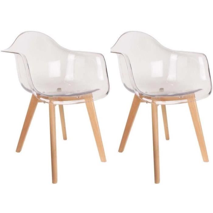 Fauteuil scandinave en polypropylène (Lot de 2) Transparent