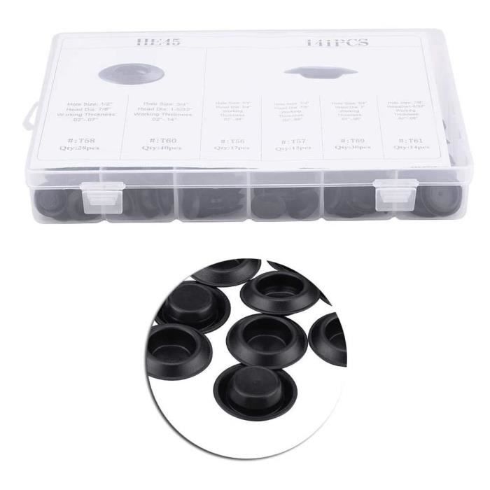 Zerodis Bouchon de Carrosserie de Voiture 141pcs 6 Tailles Bouchons de Trous de Montage Encastré Auto Corps Tôle Trou de Fixation