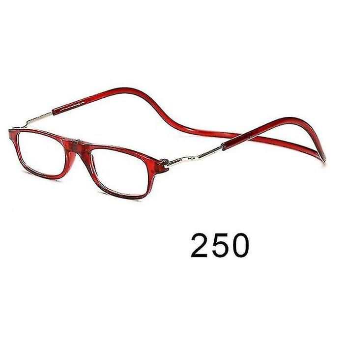 Lunettes de lecture magnétiques flexibles Cou suspendu Pliable Réglable Lunettes de lecture cla - Rouge - Puissance des lunettes