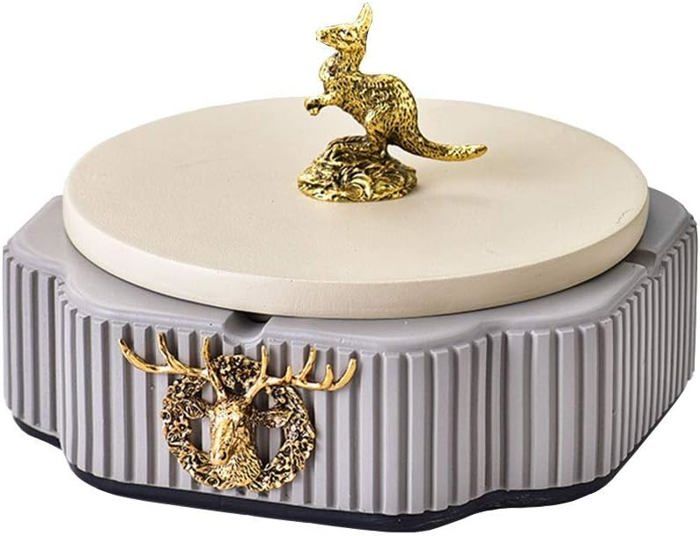 Relaxdays Cendrier En Céramique, Avec Couvercle, L X P : 11,5 X 10,5 Cm