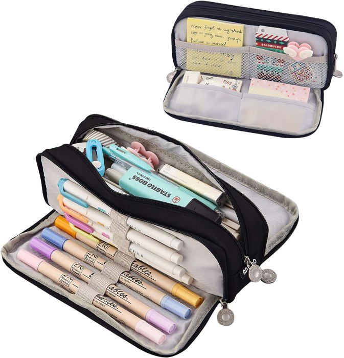 LICHENGTAI Trousse Scolaire Trousse à, Scolaire Pour Enfant, Trousse à Crayons Souple De Grande Capacité, Pour Enfants Femmes Hommes Adolescents Etudiants