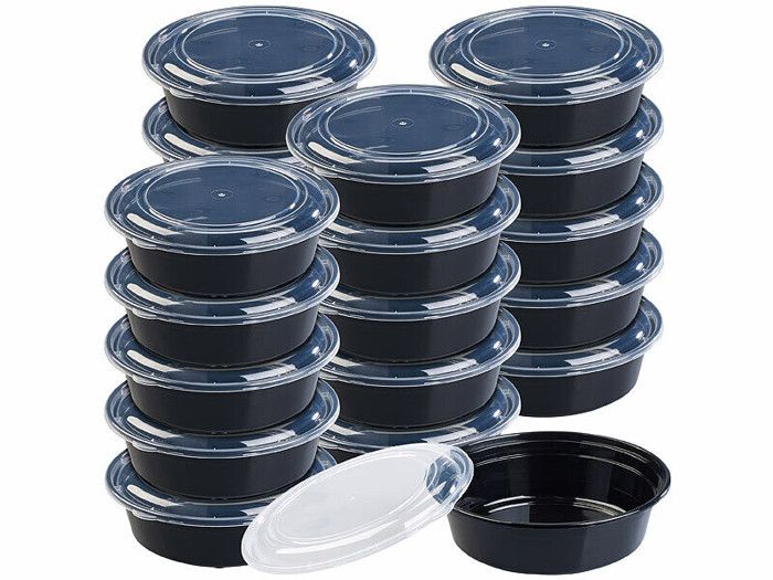 20 boîtes de conservation rondes avec couvercles – 900 ml 20 boîtes de conservation rondes avec couvercles – 900 ml