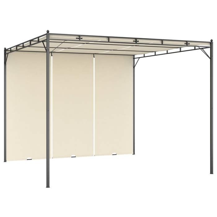 SALE 2025Pavillon Patio VIDAXL - Belvédère de jardin avec rideau latéral 3x3x225 m Crème chill966337