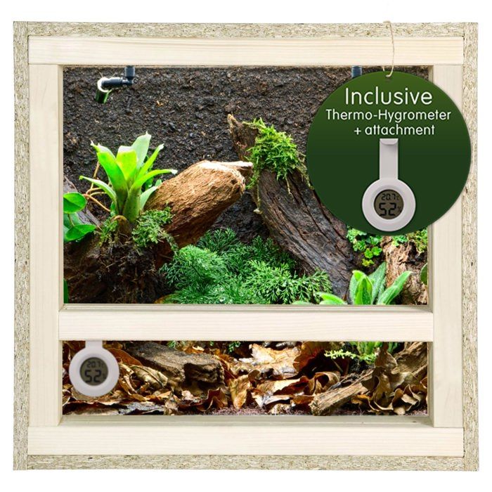 Meilleurs prix pour Repiterra® Terrarium 40x40x40cm en bois pour reptiles et amphibiens avec aérations latérales