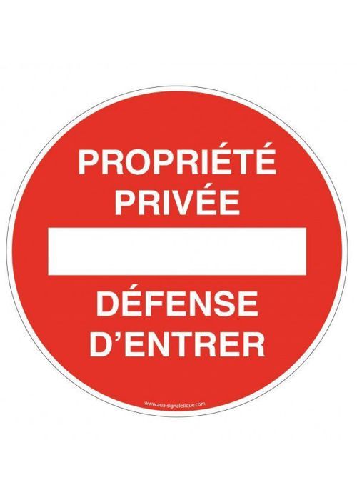 Panneau signalisation propriété privée défense d'entrer, PVC, Diamètre 280 mm (28 cm) | Leroy Merlin