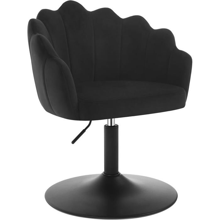 Fauteuil de maquillage en velours noir - WOLTU - Dossier ergonomique en forme de pétale - Réglable en hauteur Fauteuil de maquillage en velours noir - WOLTU - Dossier ergonomique en forme de pétale - Réglable en hauteur