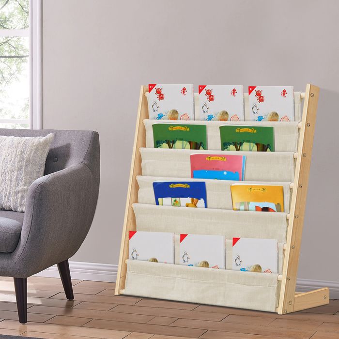 SUPFINE Étagère à Livres à 6 Niveaux Bibliothèque pour Enfants Organisateur détagère de Rangement pour Enfants 75*30*76cm