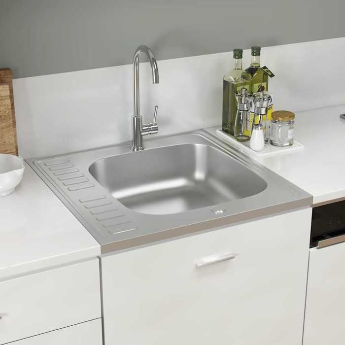 Bon plan Jeu dévier de cuisine - JILI HOT - Lavabo Installation de Cuisine et égouttoir argenté 600x600x155 mm inox Thome5723552