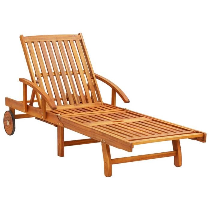 MGH - NEUF Chaise longue/transat - avec coussin - Bois dacacia solide CC7