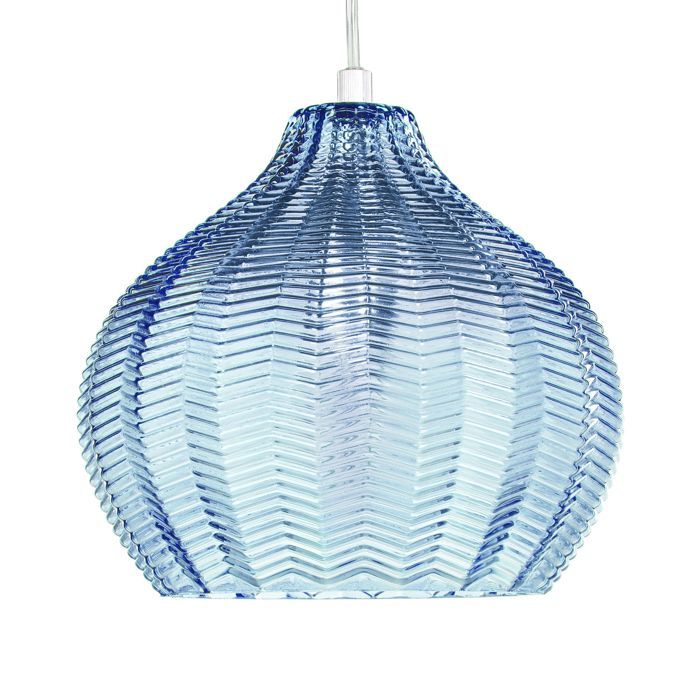 Lampe suspension KEILA Verre Bleu