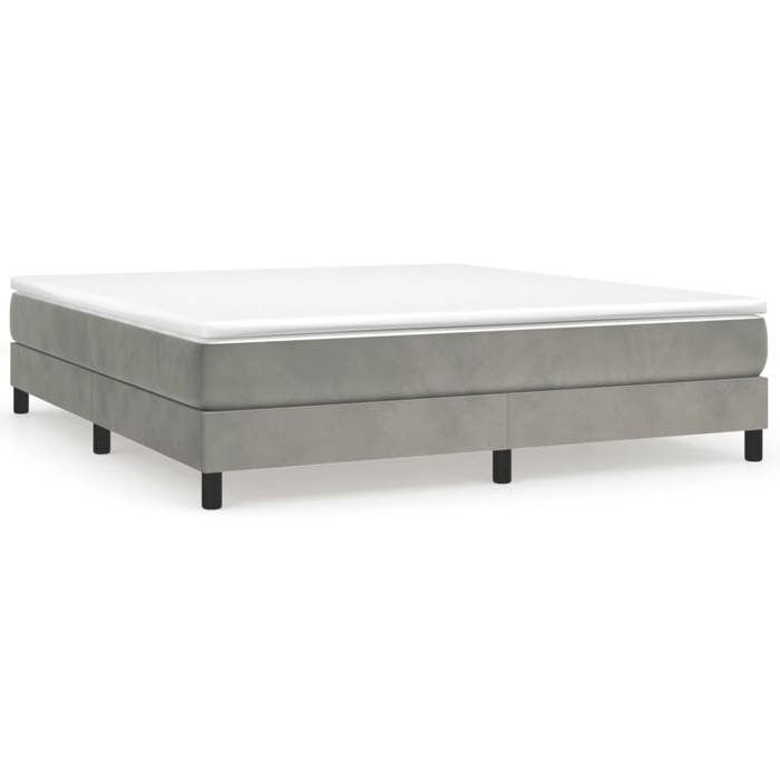 Lit 2 places - Cadre de lit/Lit Double Prix Bas - gris clair 180x200 cm velours @81763