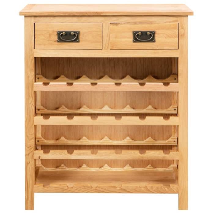 667728& Porte-Bouteille/ Casier à bouteilles - 72 x 32 x 90 cm Bois de chêne massif
