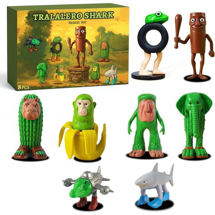 Lot de 8 figurines italiennes Brainrot 48 à 89 cm