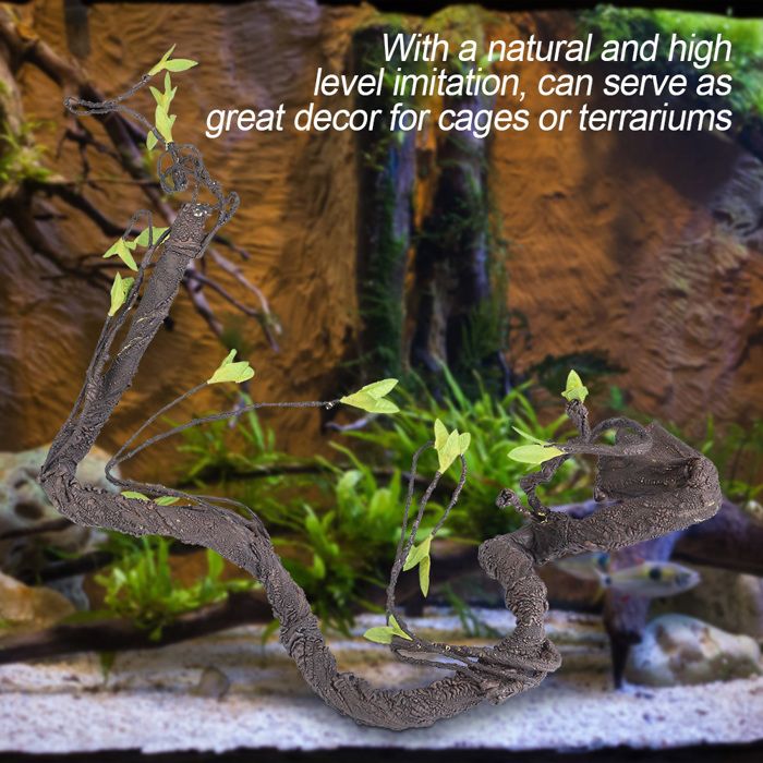 SALALIS Grimpeur de vigne Reptiles artificiels vigne grimpeur jungle forestier Bend Branche Terrarium Cage Decor animalerie fond