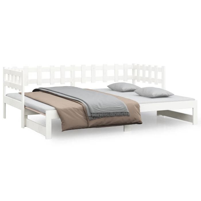 @FRENCH Sommier à lattes âgée adulte - Lit coulissant 2 personnes blanc 2x(90x200)cm 3462408