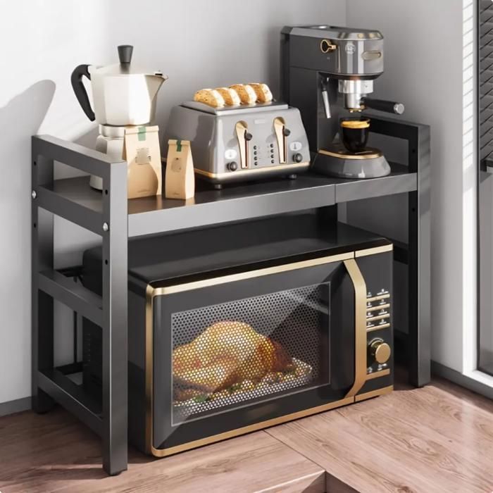 Etagere Micro Onde Extensible Support Micro Onde Noir pour Cuisine Rangement 2 Niveaux Etagere Cuisine en Acier au Carbone Etagere Micro Onde Extensible Support Micro Onde Noir pour Cuisine Rangement 2 Niveaux Etagere Cuisine en Acier au Carbone