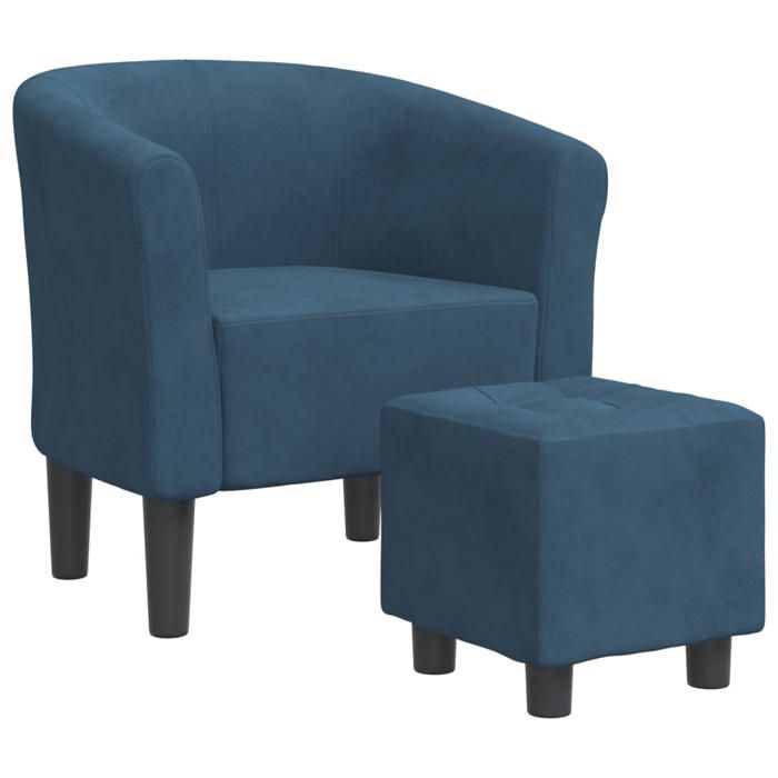 “Winter SaleTOP Fauteuil Chaise de relaxation Bleu - Chaise cabriolet avec repose-pied bleu foncé velours PRO54291 “Winter SaleTOP Fauteuil Chaise de relaxation Bleu - Chaise cabriolet avec repose-pied bleu foncé velours PRO54291