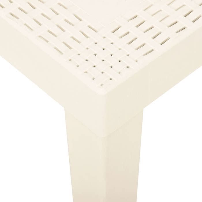 Black Friday Table à dîner de jardin BURKE 2/4 PERSONNES Blanc 79x65x72 cm Plastique TTT122