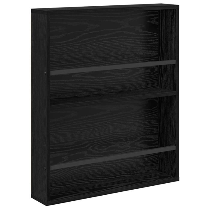 Porte-revues mural en bois dingénierie - vidaXL - Chêne Noir - 60x12x70 cm - 45 kg - Étagère moderne - Rangement mural