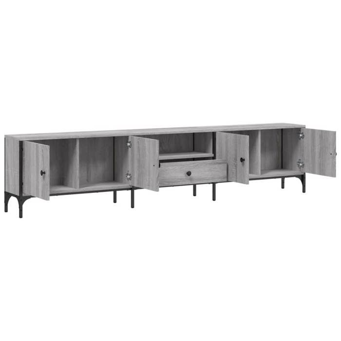 NEUF Armoire TV - Gris - Meuble TV - TABLE TV - à tiroir sonoma gris 200x25x44 cm - bois dingénierie TT4627