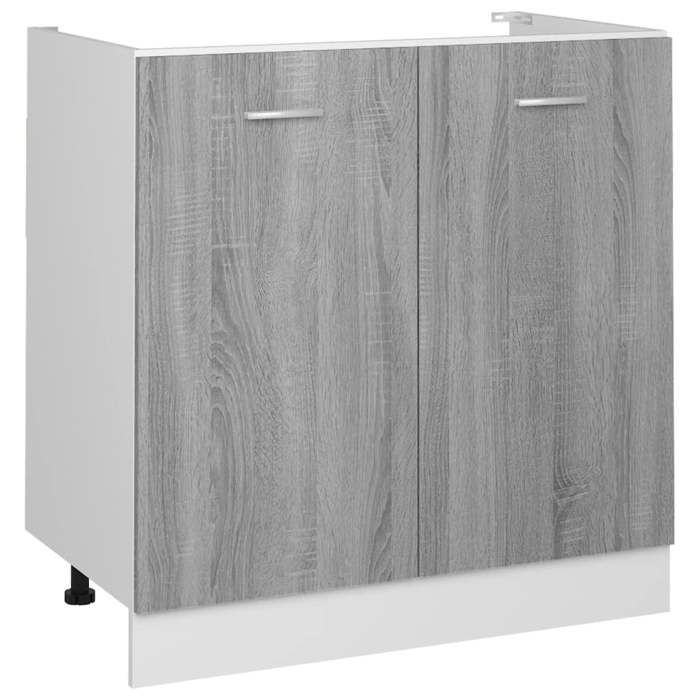 Soldes FlottantsSupport sous-évier 1 PCS - Cabinet/Meuble bas de cuisine - Lyon Gris Sonoma 80x46x81 5cm Bois dingénierie 19222