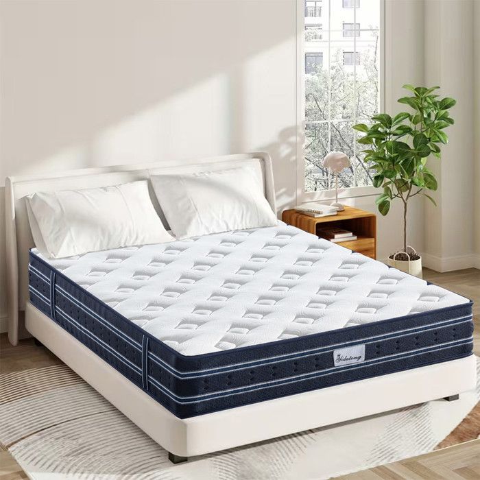 Matelas 140x190 cm Ép 27cm Hybride Matelas mousse à mémoire de forme et Ressort Indépendant Tissu Doux pour La Peau Mi-Ferme